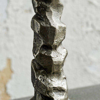 Candelabro Raku plata antigua 25cm - Het Adres