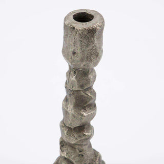 Candelabro Raku plata antigua 25cm - Het Adres