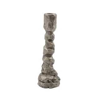 Bougeoir Raku argent antique 25cm - Het Adres