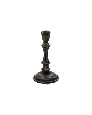 Kandelaren Rise Zwart 20cm - set van 2 van House Doctor, recht van voren met vorm en afwerking zichtbaar