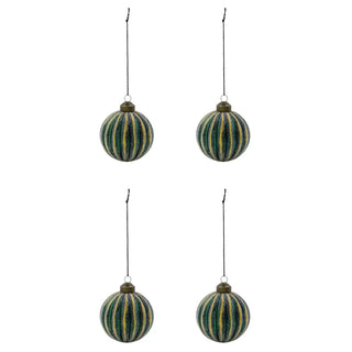 Kerstballen Frost groen glas - 4 stuks van House Doctor, duidelijk als hoofdfoto afgebeeld
