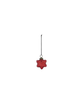Kerstballen Heart and Star rood glas - 4 stuks van House Doctor, recht van voren met vorm en afwerking zichtbaar