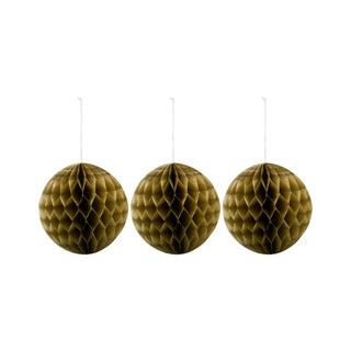Kerstornamenten Orb goud papier 12cm - 3 stuks van House Doctor, duidelijk als hoofdfoto afgebeeld