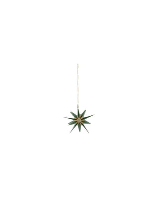 Kerstornamenten Stari groen champagne - 6 stuks van House Doctor, als enkel groen en champagnekleurig ornament met spitse punten
