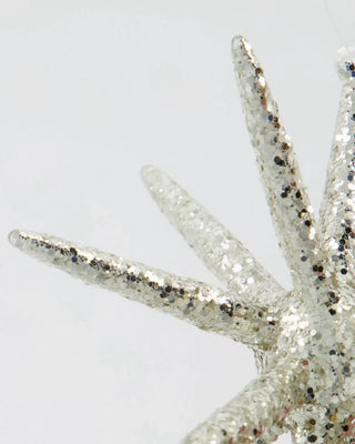 Kerstster Spike zilver glitter glas groot - 4 stuks van House Doctor, van dichtbij met materiaal en afwerking zichtbaar