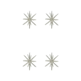 Kerstster Spike zilver glitter glas groot - 4 stuks van House Doctor, duidelijk als hoofdfoto afgebeeld