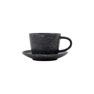 Tasse und Untertasse schwarz 13cm - Het Adres