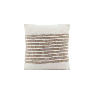 Vierkante kussenhoes Yarn met horizontaal streeppatroon op een witte achtergrond