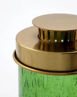 Lantaarn Omay Groen 18cm - set van 2 van House Doctor, van dichtbij met materiaal en afwerking zichtbaar