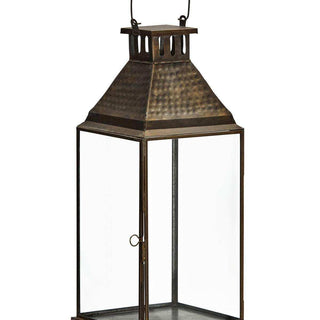 Lantaarn Vivi antiek koper 46cm van House Doctor, van opzij met vorm en afwerking zichtbaar