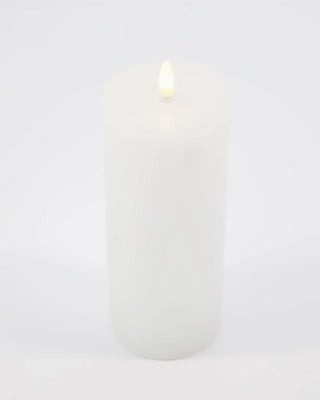 LED kaars wit 7,5x17,5cm van House Doctor, van bovenaf met vorm en indeling zichtbaar