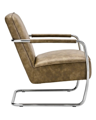 Lounge stoel Comma Kaki 77cm van House Doctor, recht van voren met vorm en afwerking zichtbaar