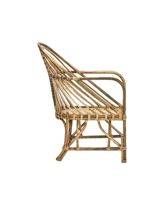 Lounge stoel Cosy naturel 85cm van House Doctor, recht van voren met vorm en afwerking zichtbaar