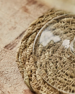 Onderzetters Coaster naturel - 6 stuks van House Doctor, in een gestileerde detailopstelling