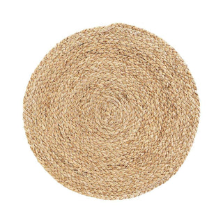 Ronde gevlochten rieten placemat in natuurlijke kleur voor tafeldecoratie