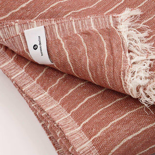 Plaid Alice stripe Dusty Berry 200x140cm - Het Adres