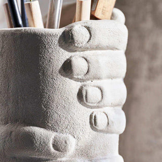 Pot Handy grijs 18cm van House Doctor, van dichtbij met materiaal en textuur zichtbaar