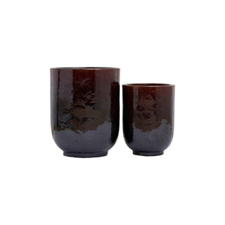 Pot Pho dark brown - set of 2 - Het Adres