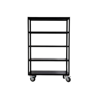 Regalwagen schwarz mit 4 Rollen 180cm - Het Adres