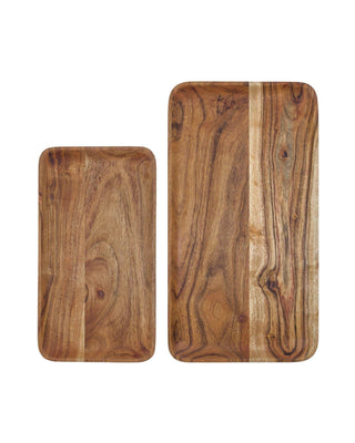 Schalen wood naturel 23x43cm - 2 stuks van House Doctor, duidelijk als hoofdfoto afgebeeld