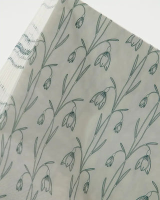 Servetten Snowdrop wit groen van House Doctor, van dichtbij met materiaal en afwerking zichtbaar