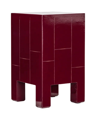 Side table Brick Rood 30x30x50cm van House Doctor, recht van voren met vorm en afwerking zichtbaar