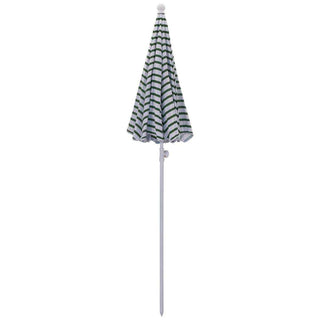Strand en tuinparasol Oktogon groen 180cm van House Doctor, van opzij met zicht op vorm en constructie