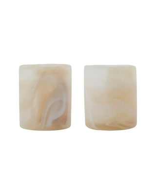 Theelichthouder Kae Beige Hoogte 8cm - 2 stuks van House Doctor, duidelijk als hoofdfoto afgebeeld