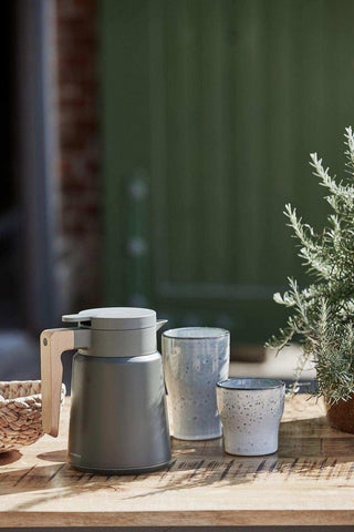 Thermo mug Liss light grey 14cm - set of 2 - Het Adres