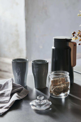 Thermal mug Liss light grey 14cm - 2 pieces - Het Adres
