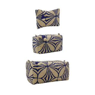 Toilettasset Care blauw katoen - set van 3 van House Doctor, duidelijk als hoofdfoto afgebeeld