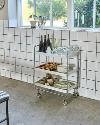 Trolley Roll zilver 62cm van House Doctor, toegepast in een sfeervolle interieursetting