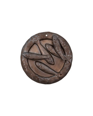 Wandkunst Plate Bruin aardewerk - set van 3 van House Doctor, van opzij met vorm en constructie zichtbaar