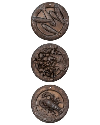 Wandkunst Plate Bruin aardewerk - set van 3 van House Doctor, duidelijk als hoofdfoto afgebeeld