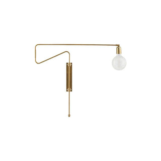 House Doctor Swing wandlamp met lange gebogen arm en ronde transparante lichtbron