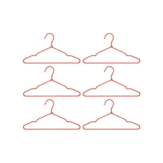 Wire kledinghangers rood - 6 stuks van House Doctor, duidelijk als hoofdfoto afgebeeld