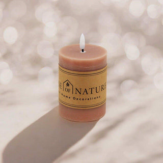 Basic LED candle brown 10cm - Het Adres