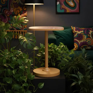 Bijzettafel Avondale geel 40cm van House of Nature, toegepast in een sfeervolle interieursetting