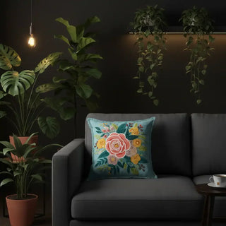 Cushion Blooming Breeze 45x45cm van House of Nature, toegepast in een sfeervolle interieursetting