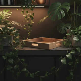 Dienblad Pure Essence 35x35cm van House of Nature, toegepast in een sfeervolle interieursetting