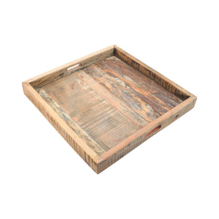 Dienblad Rustic Roots 50x50cm van House of Nature, schuin bekeken met vorm en afwerking zichtbaar
