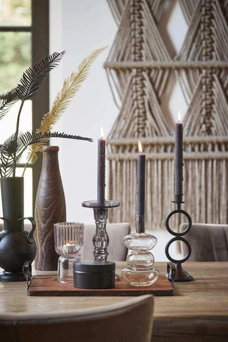 Kandelaar Laval grijs 13cm van House of Nature, van dichtbij met materiaal en afwerking zichtbaar