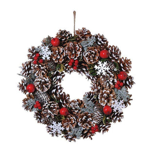 Krans Pinecone Snowflakes 35cm van House of Nature, duidelijk als hoofdfoto afgebeeld