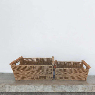 Manden set Rope naturel 37cm van House of Nature, toegepast in een sfeervolle interieursetting