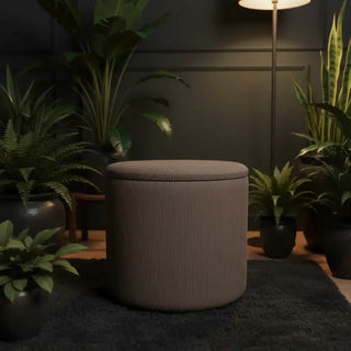 Opberg poef Arth bruin 38cm van House of Nature, toegepast in een sfeervolle interieursetting