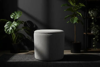 Opberg poef Arth grijs 38cm van House of Nature, toegepast in een sfeervolle interieursetting