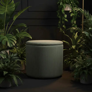 Opberg poef Arth groen 38cm van House of Nature, toegepast in een sfeervolle interieursetting