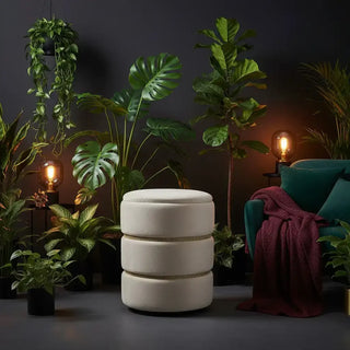 Poef Forest grijs 40cm van House of Nature, toegepast in een sfeervolle interieursetting