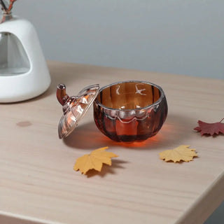 Pompoen potje rood glas 11cm van House of Nature, toegepast in een sfeervolle interieursetting