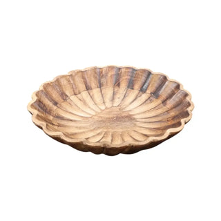 Schaal Niederau hout 25cm van House of Nature, van opzij met vorm en afwerking zichtbaar